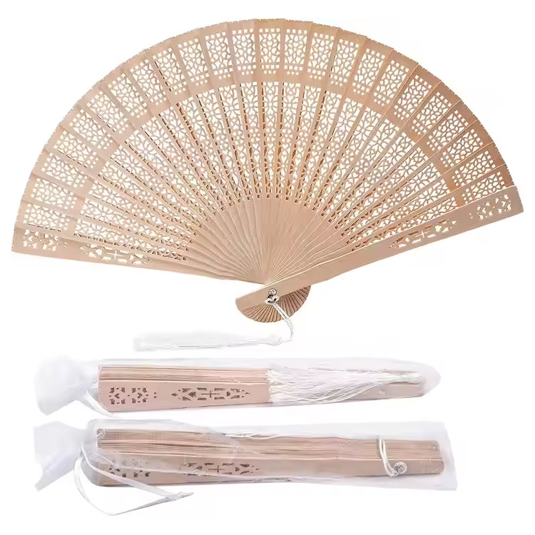 बांस का पुराना जन्मदिन उपहार फ़ोल्ड करने योग्य लकड़ी का हाथ का पंखा