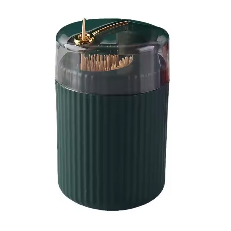 डिस्पेंसर पुश-टाइप स्टोरेज बॉक्स टूथपिक कनस्तर होल्डर