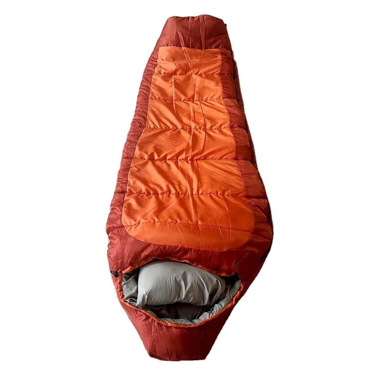 लंबी पैदल यात्रा के लिए तकिये के साथ गर्म बिक्री वाला वयस्क मम्मी स्लीपिंग बैग