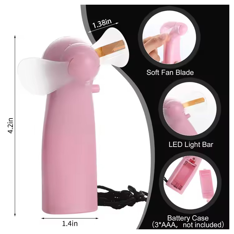 नया मिनी पोर्टेबल हैंडी एलईडी कस्टम मैसेज बैटरी फैन